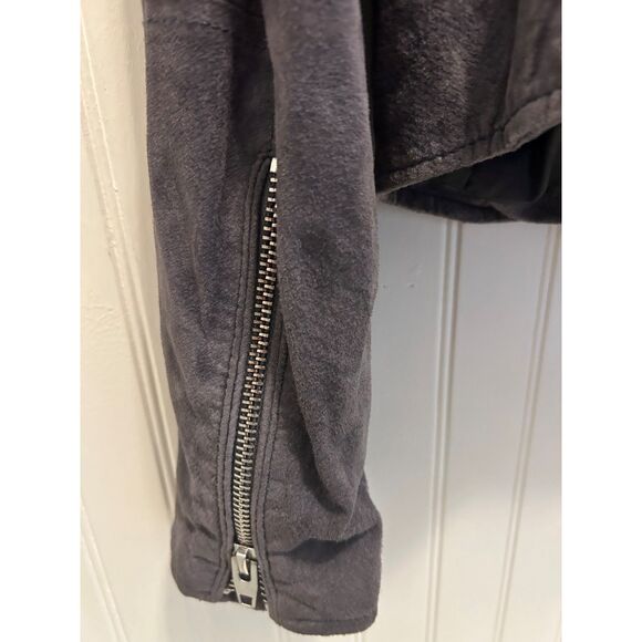 C & C California Gray Suede Moto Jacket - Size Large - Picture 4 of 7